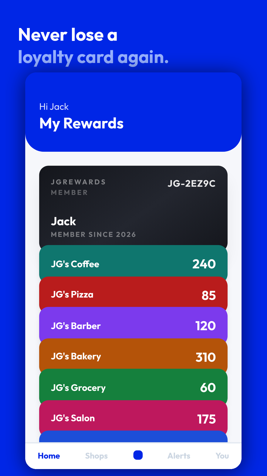 Every shop you belong to, in one wallet